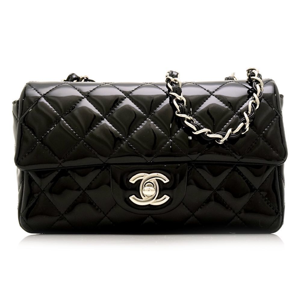 Chanel Chain Shoulder Bag Matelasse Enamel Black